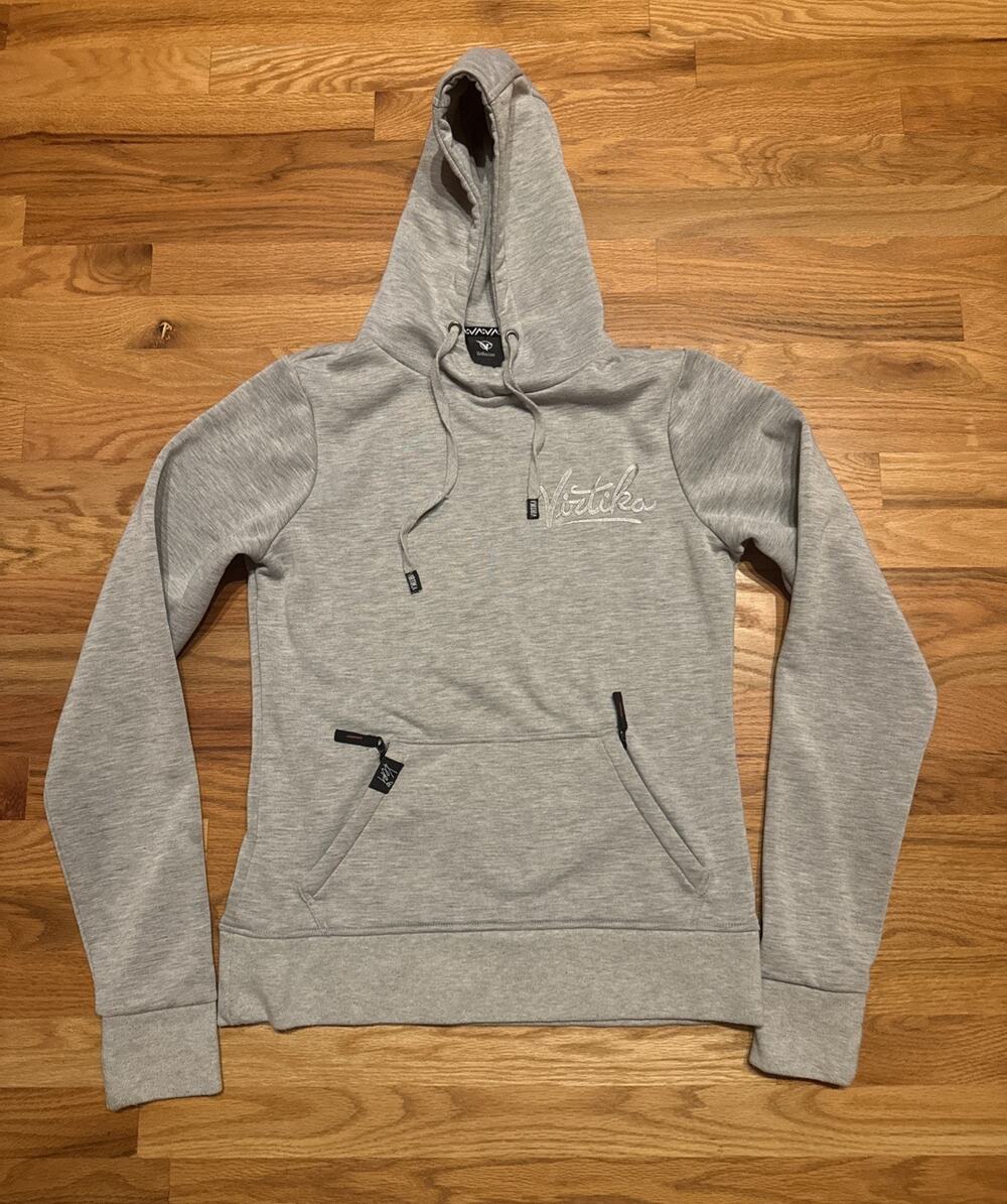 Virtika Hoodie Gray Sweatshirt Embroidered Logo Sports Size Small